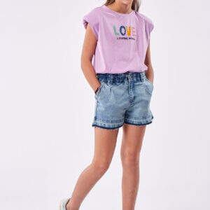 Σορτς τζιν για κορίτσια 6-16 ετών σιελ Εβίτα 226041